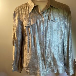 Samantha Brown Getaways Travel Smith size L, golden western style Jack-Shirt D01